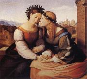 Friedrich Johann Overbeck Italia and Germania oil painting reproduction